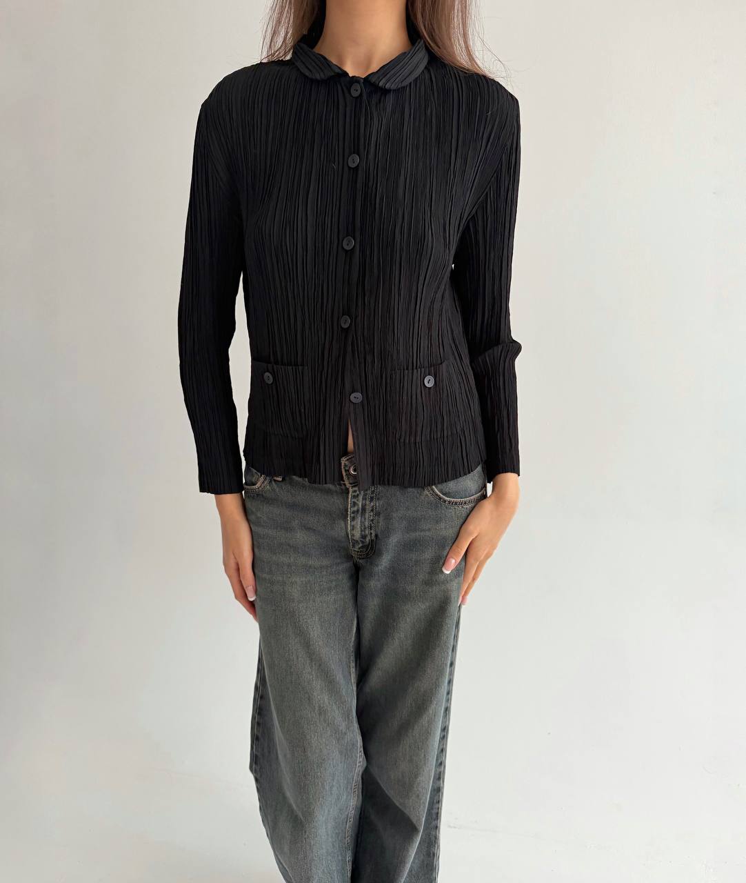Vintage avant garde pleated blouse