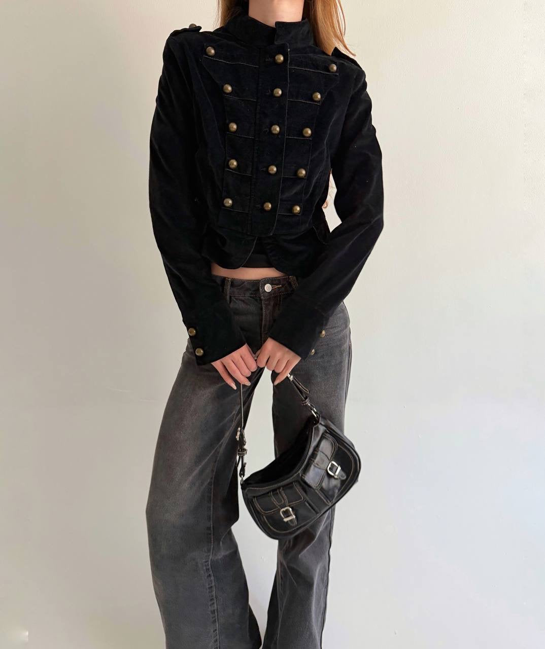Vintage velvet cotton napoleon style jacket