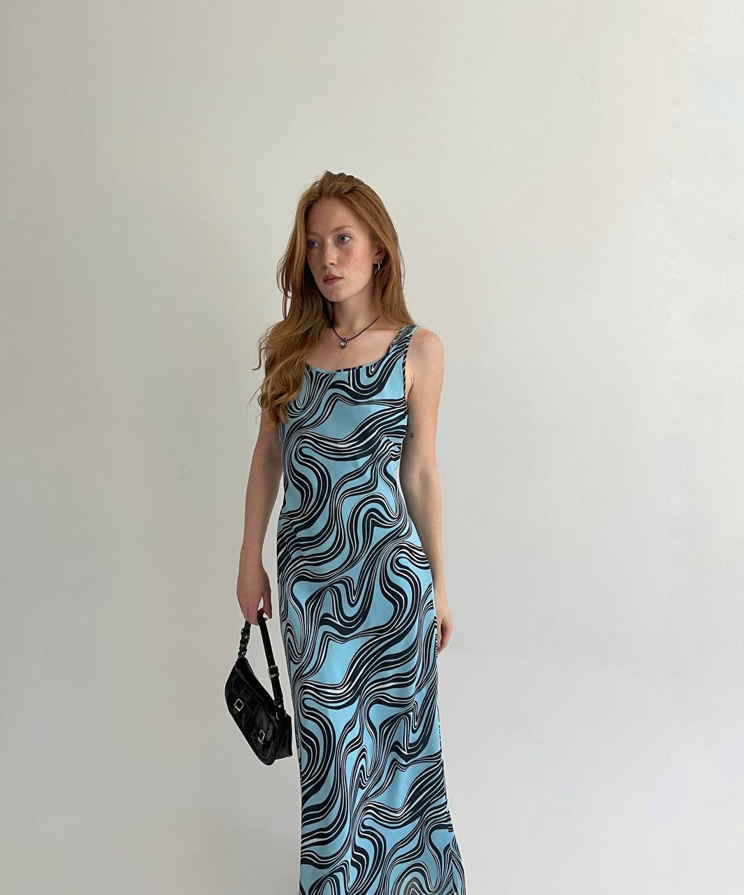 Vintage viscose printed dress