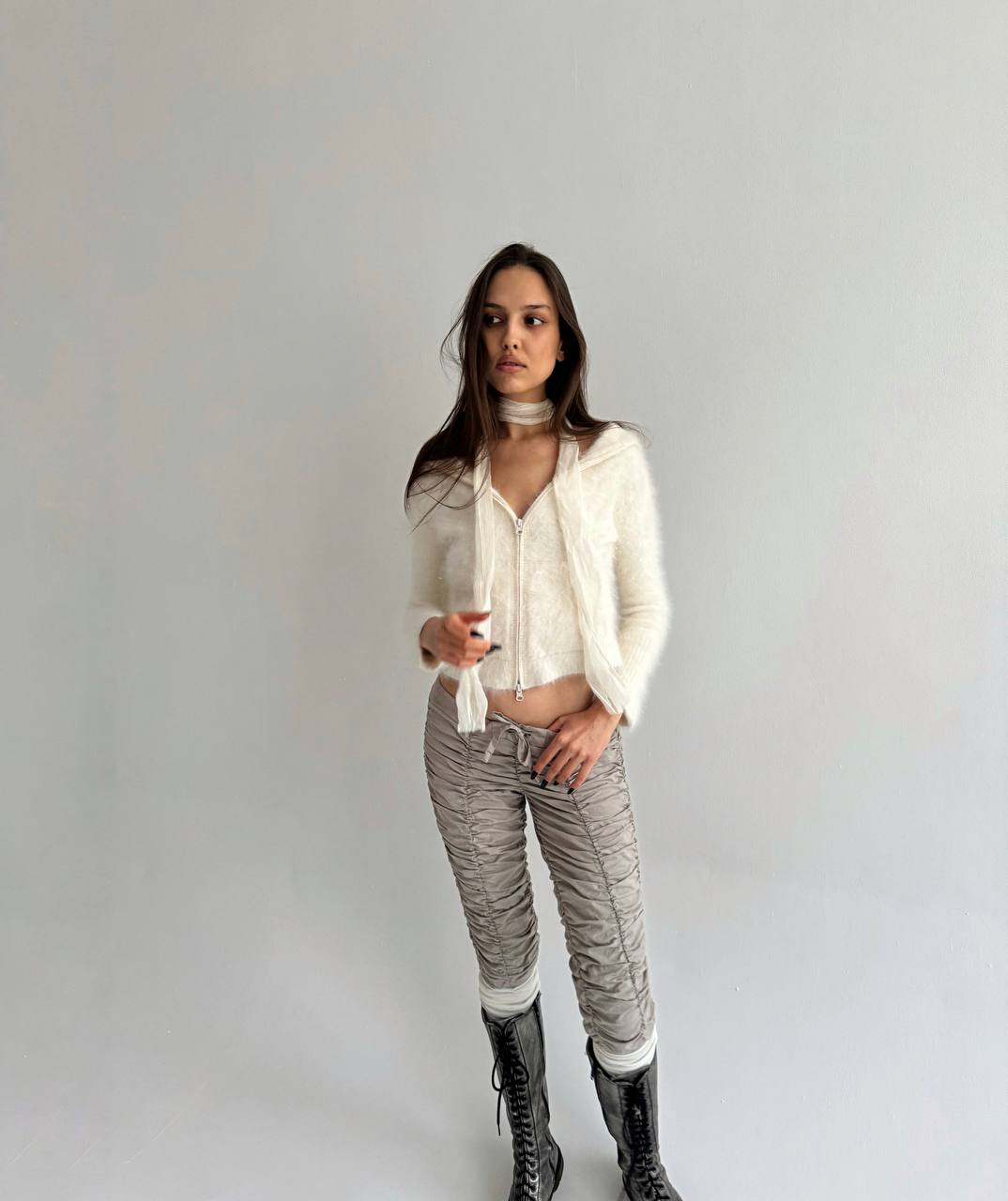 Vintage angora zip cardigan