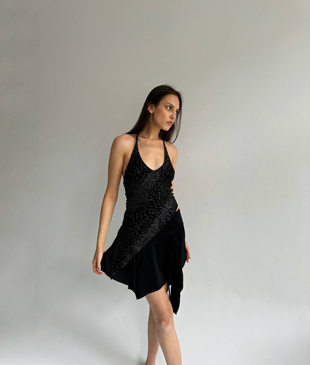 Vintage y2k glitter asymmetrical blouse