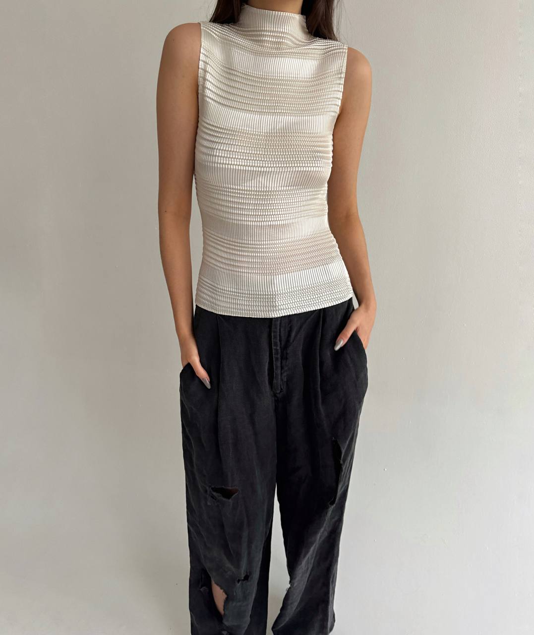 Vintage pleated avant garde top