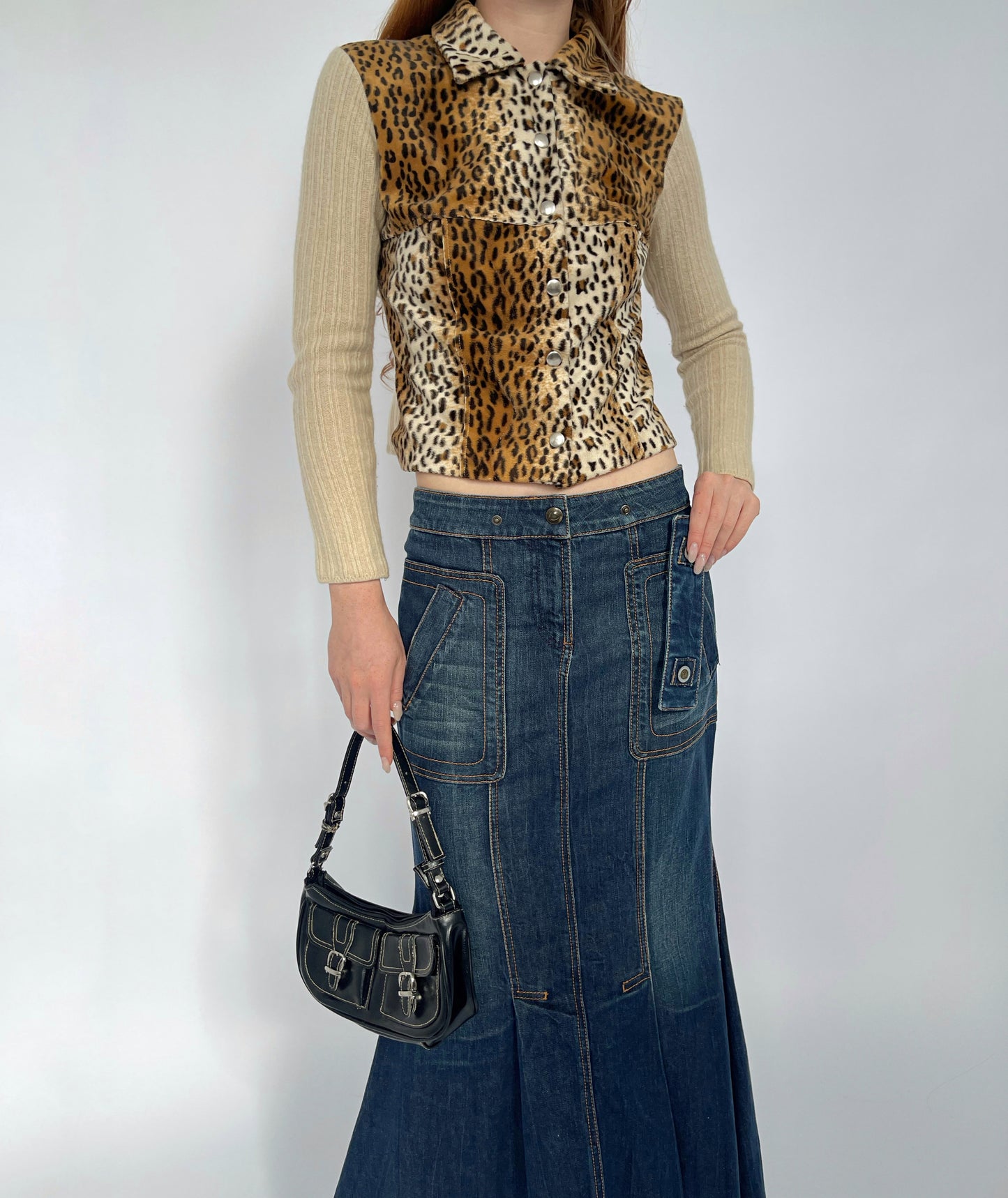 Just Cavalli denim maxi skirt