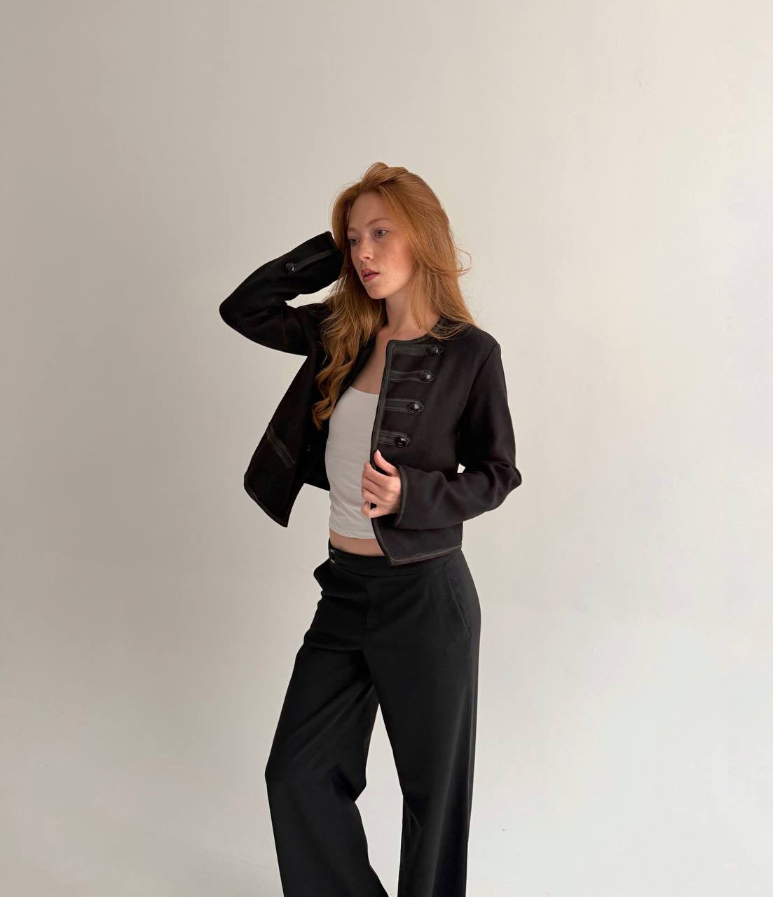 Black napoleon type jacket