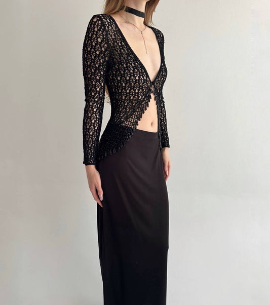 Vintage viscose crochet cardigan ю