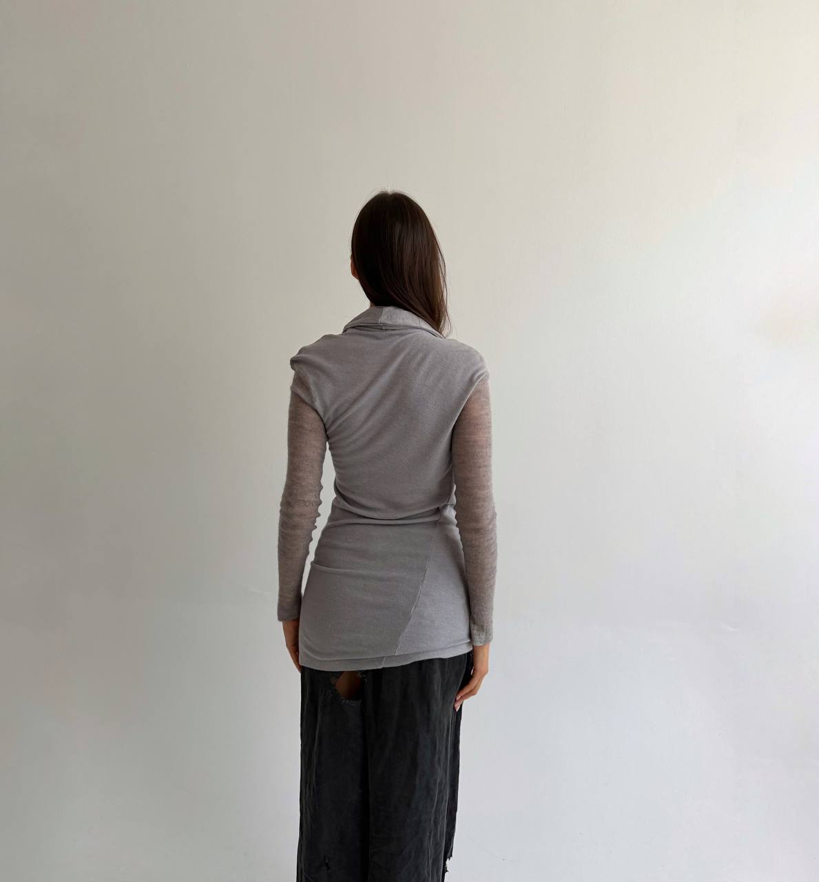 Avant garde asymmetrical Italian cardigan