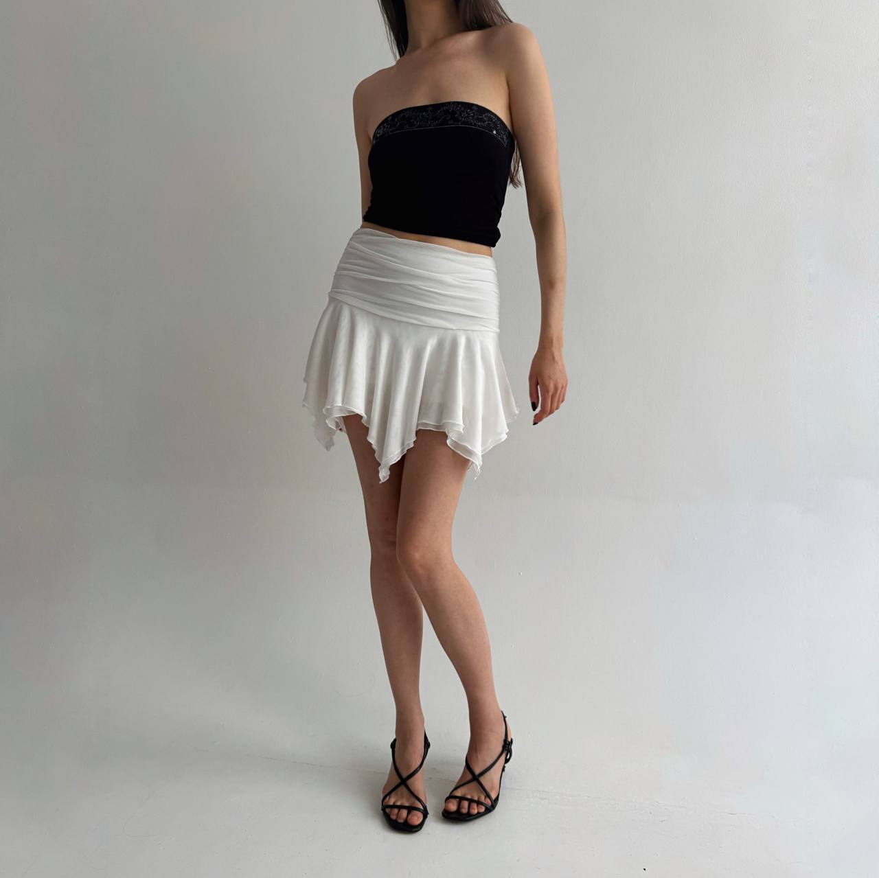 Vintage Y2K asymmetrical skirt with shorts