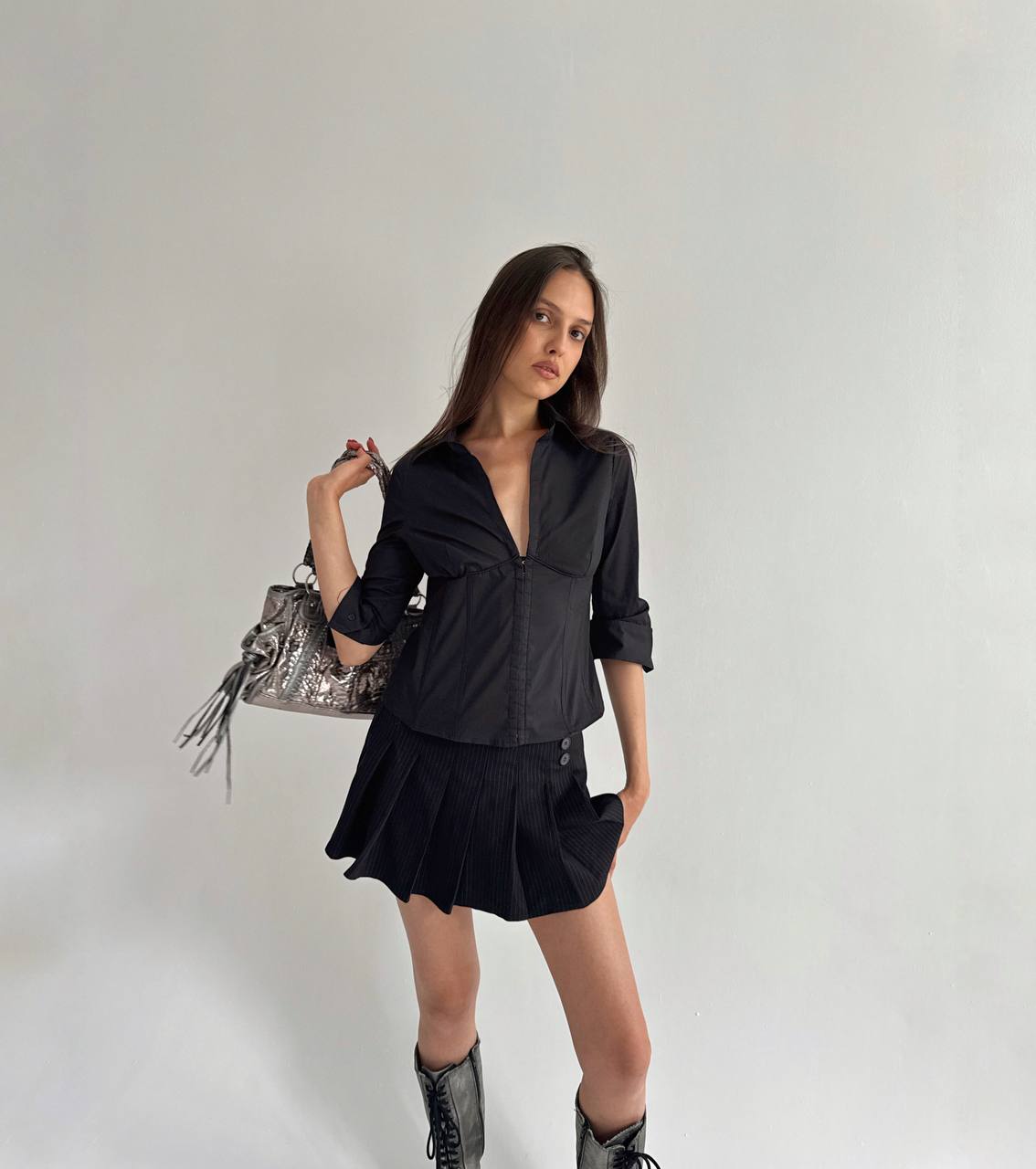 Y2K cotton corset like shirt