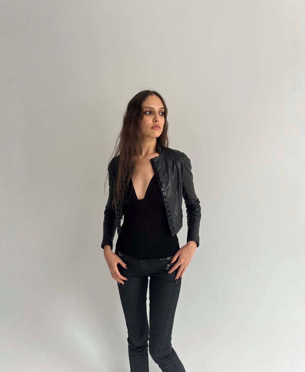 Avant garde genuine leather jacket