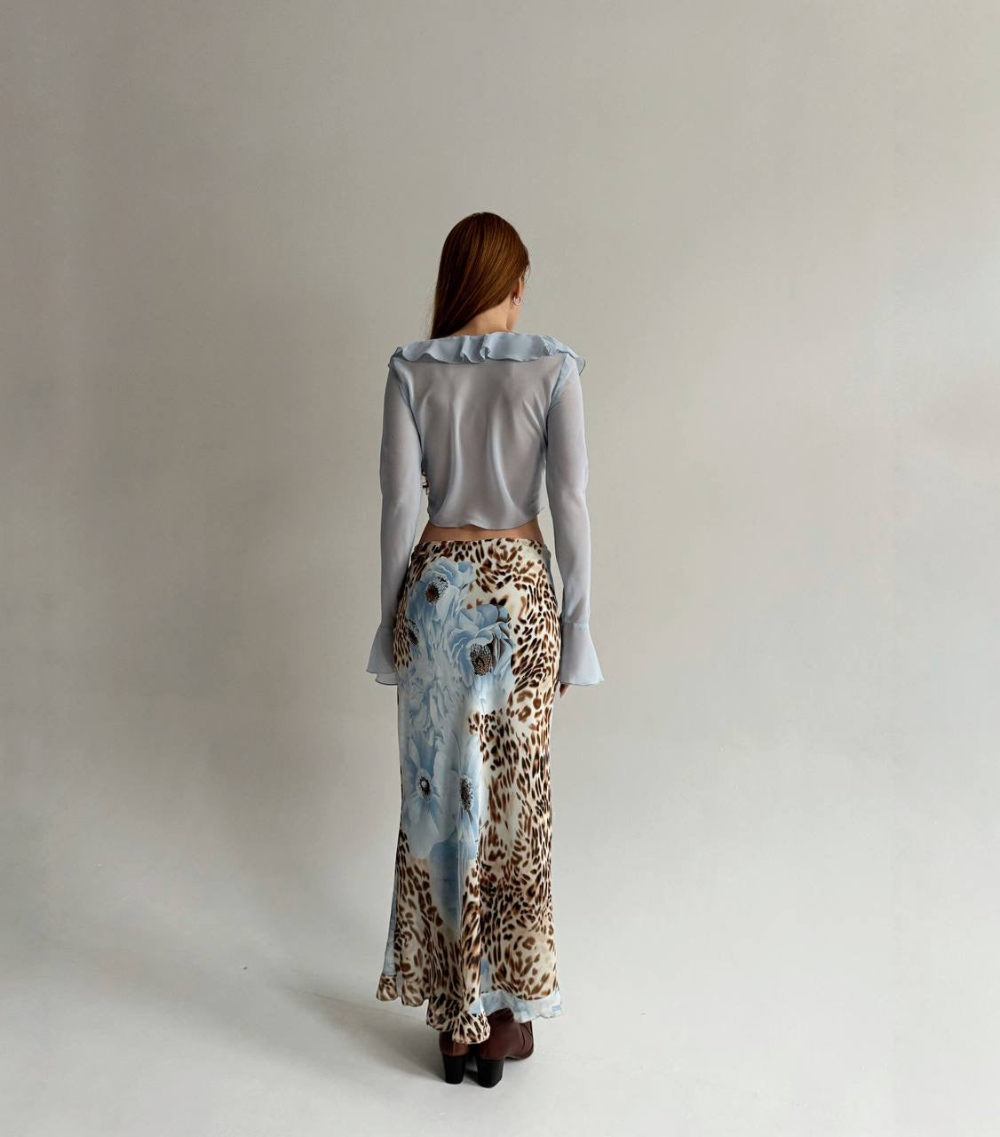 Vintage maxi skirt with flowers print