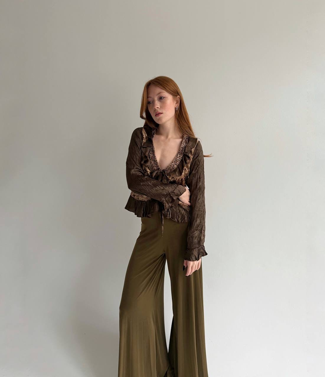 Vintage 73% cotton velvet cardigan blouse