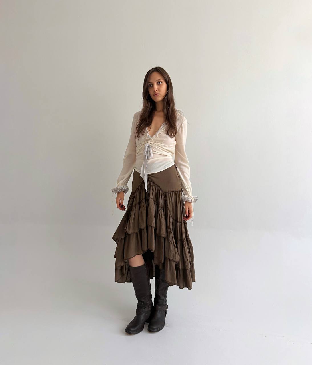 Vintage cotton ruffled skirt