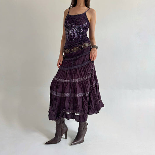 Vintage purple whimsigoth ruched skirt