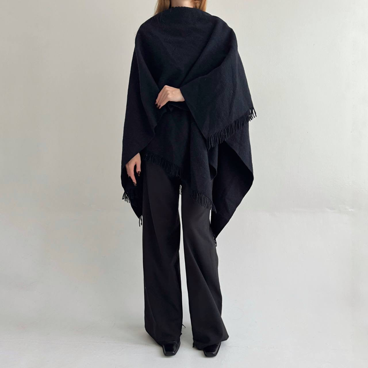 Vintage black coat poncho
