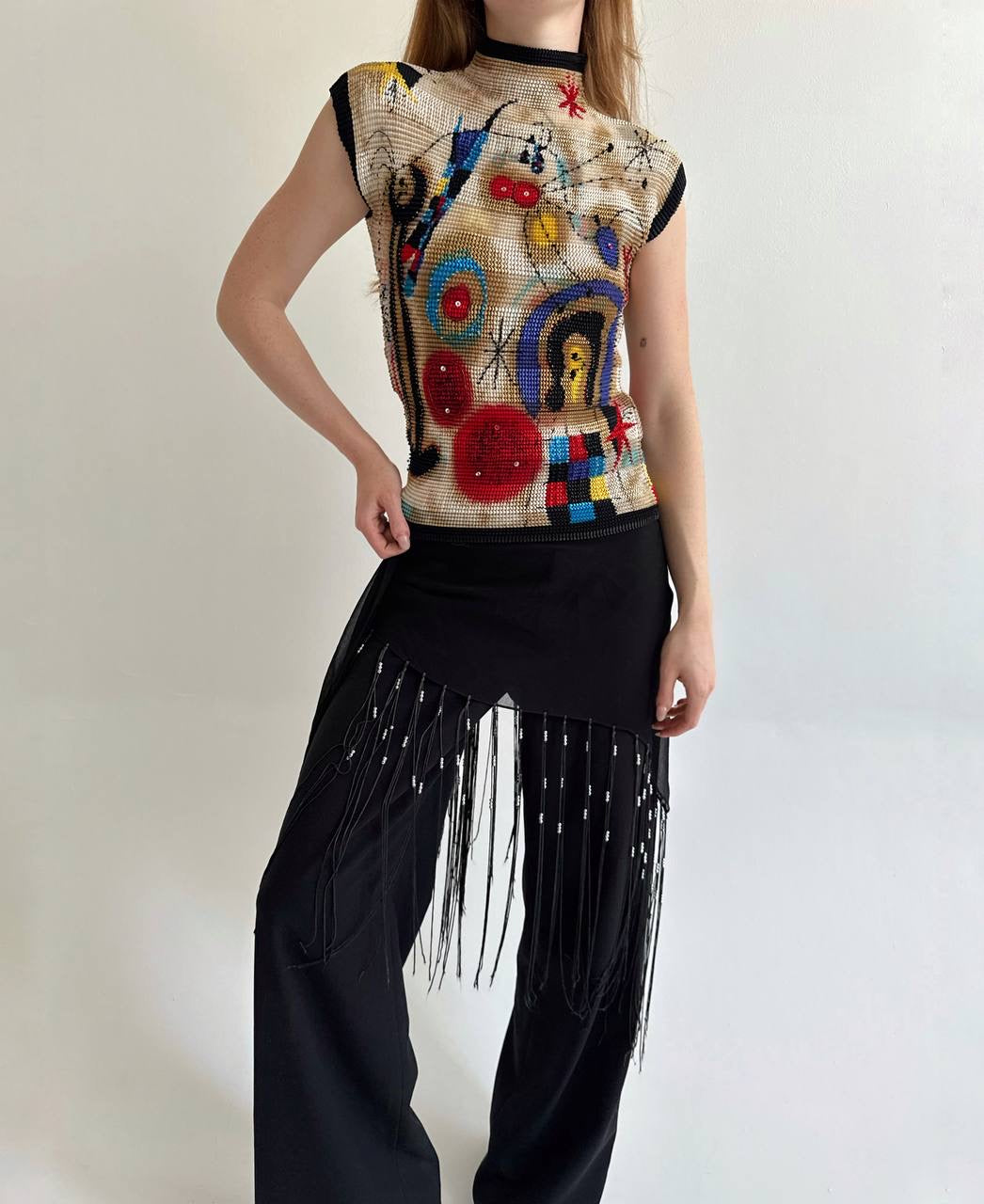 Vintage pleated avant garde blouse