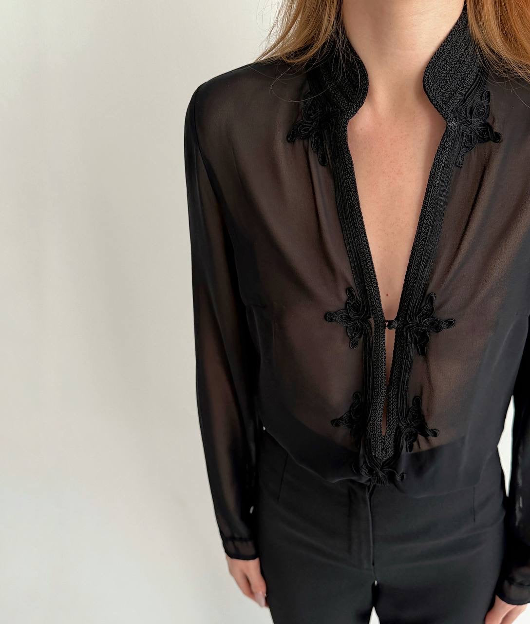 Vintage semi black blouse