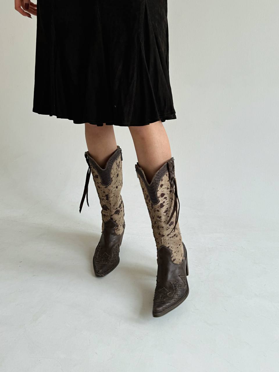 Vintage pony hair cowboy boots