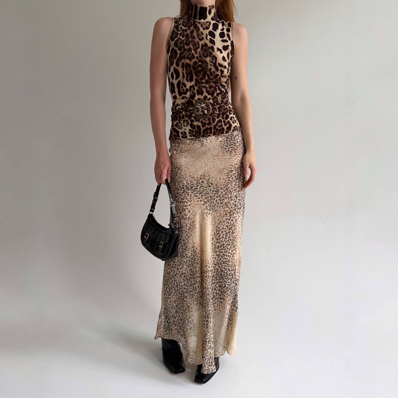 Vintage printed long sophisticated skirt