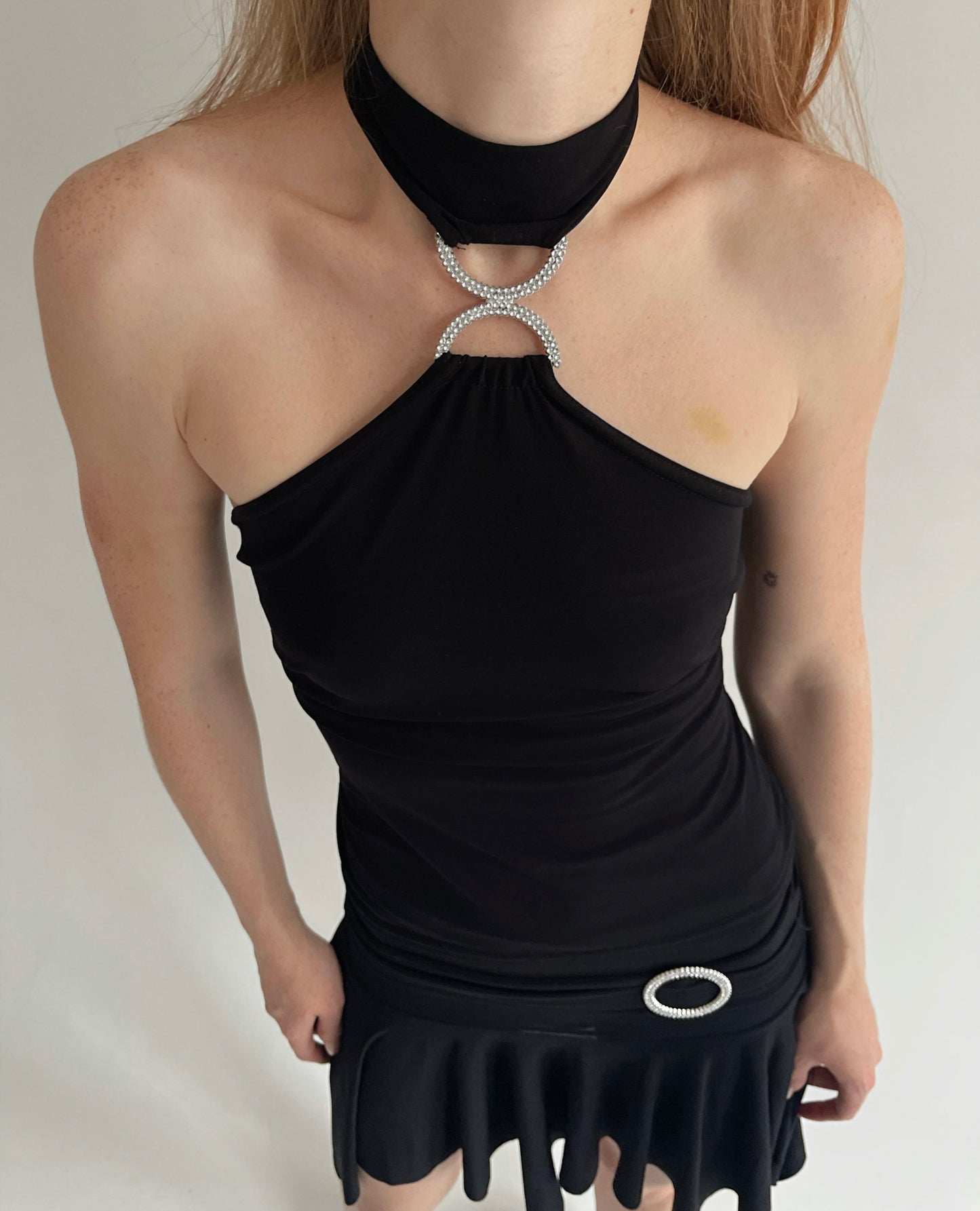 Y2K stretchy halter neck top