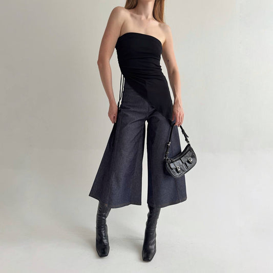 Vintage denim wide culottes
