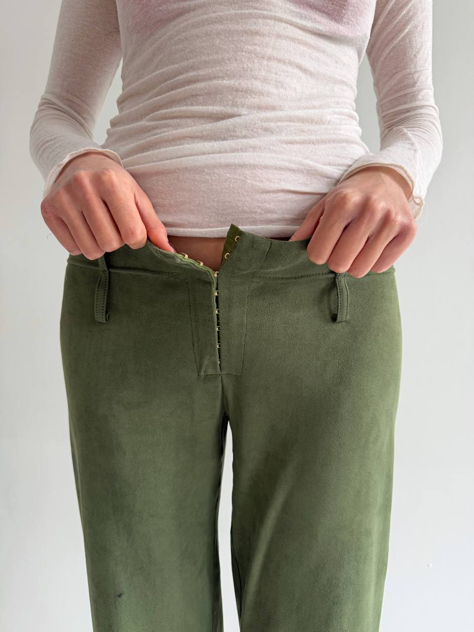 Vintage Plein Sud faux suede green pants