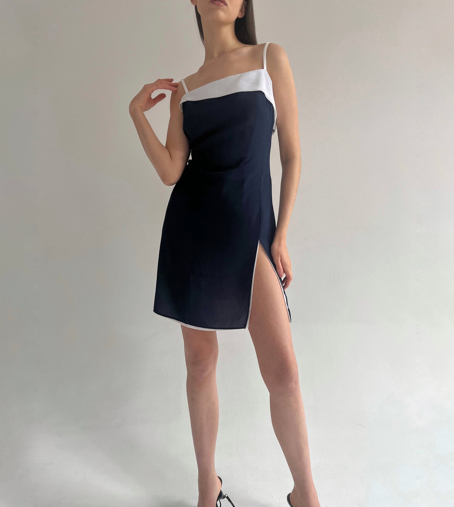 Vintage La Perla navy blue mini dress