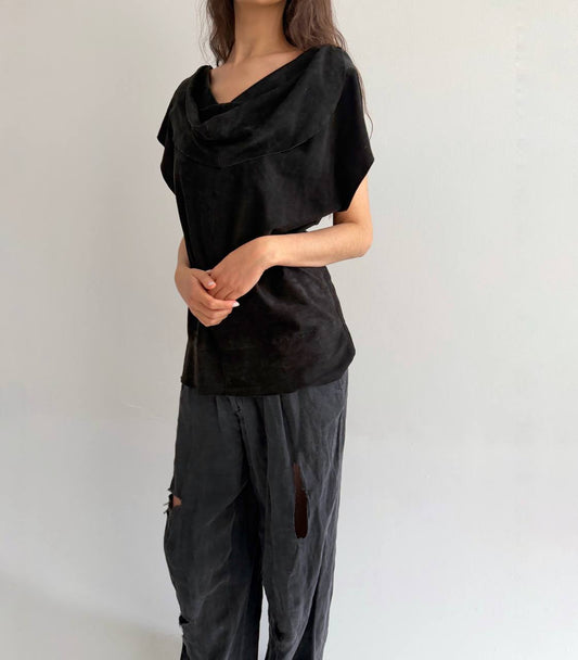 Vintage genuine leather blouse