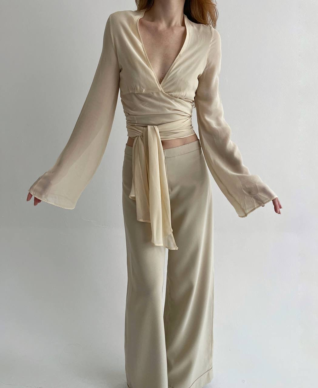 Vintage Plein Sud viscose wrap blouse
