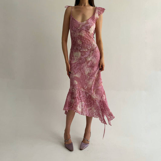 Vintage pink lace dress