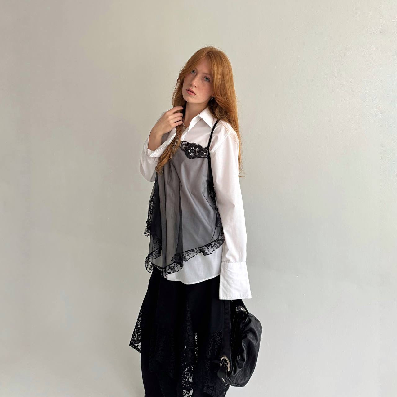 Vintage 80% viscose black asymmetrical gothic skirt