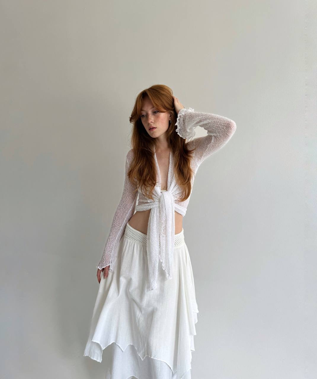 Vintage rayon handmade crochet top