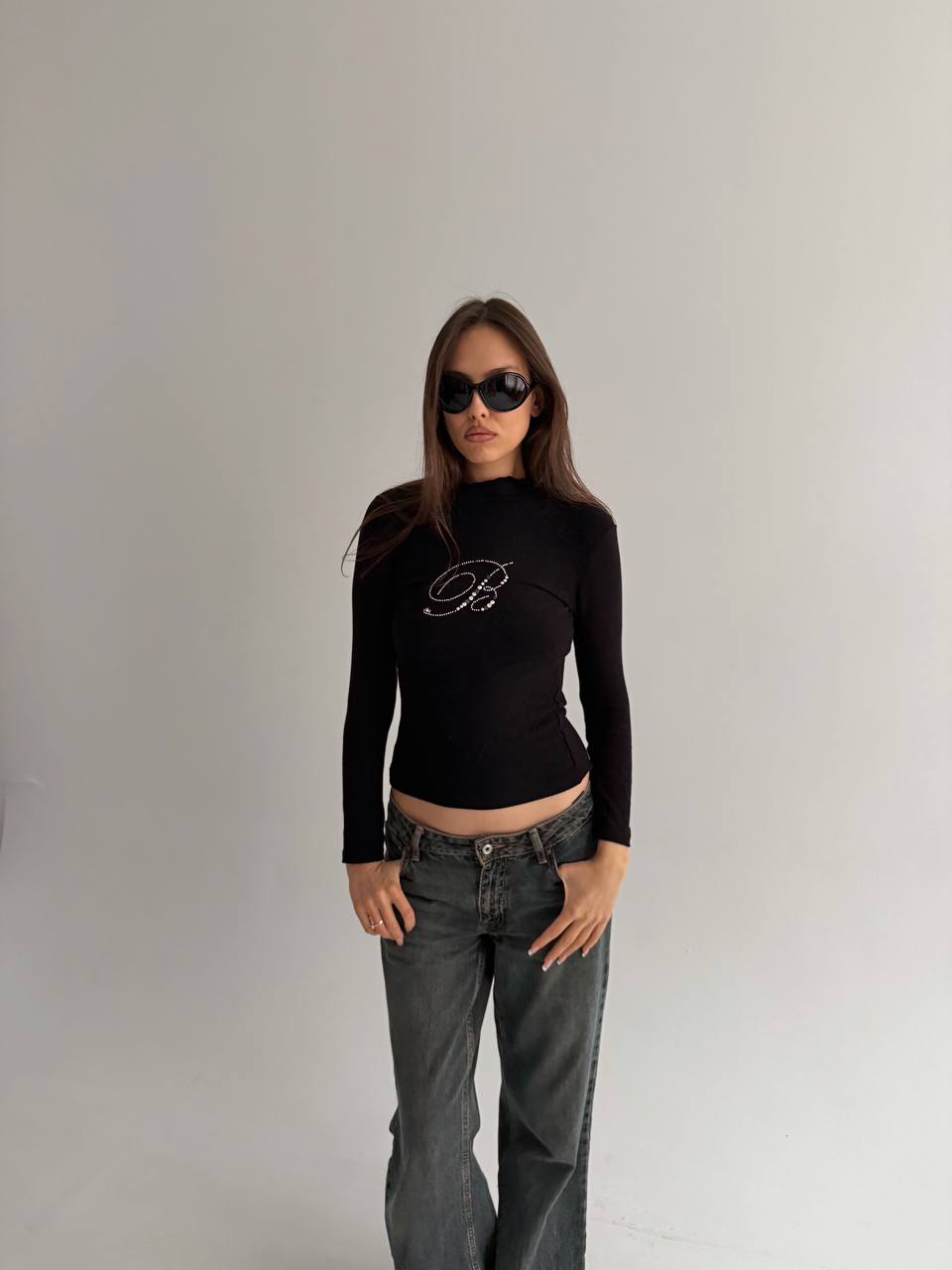 Vintage Blumarine blouse with rhinestone logo