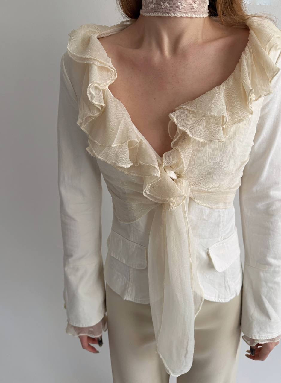 Y2K 97% cotton cream blazer