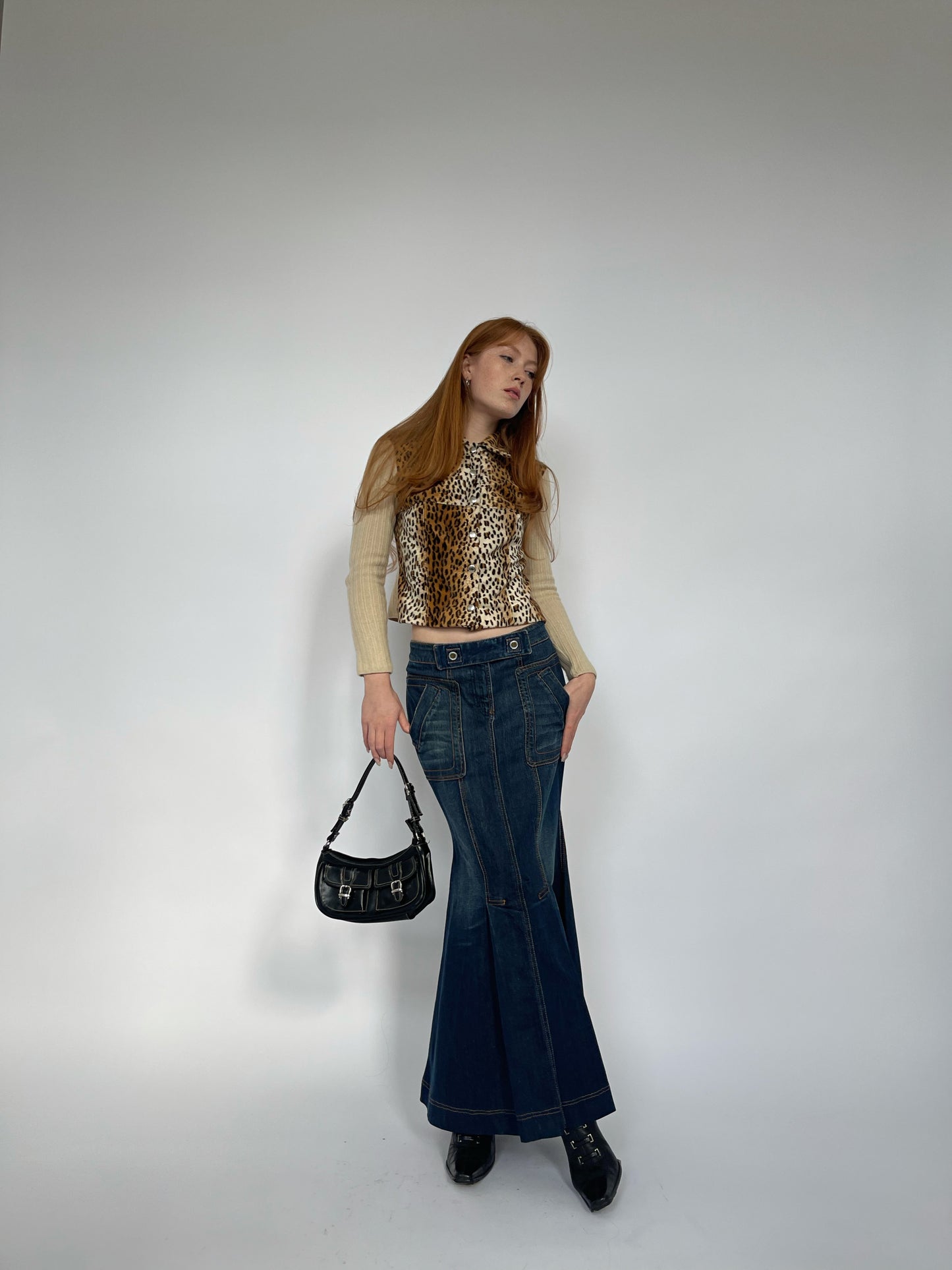 Just Cavalli denim maxi skirt