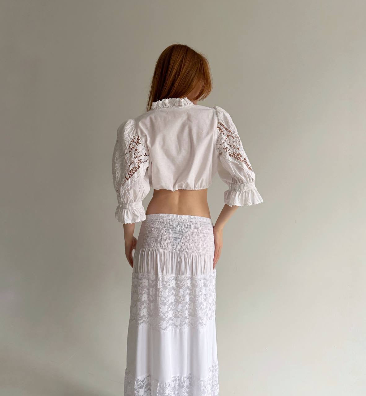 Vintage Bavarian 100% cotton cropped blouse