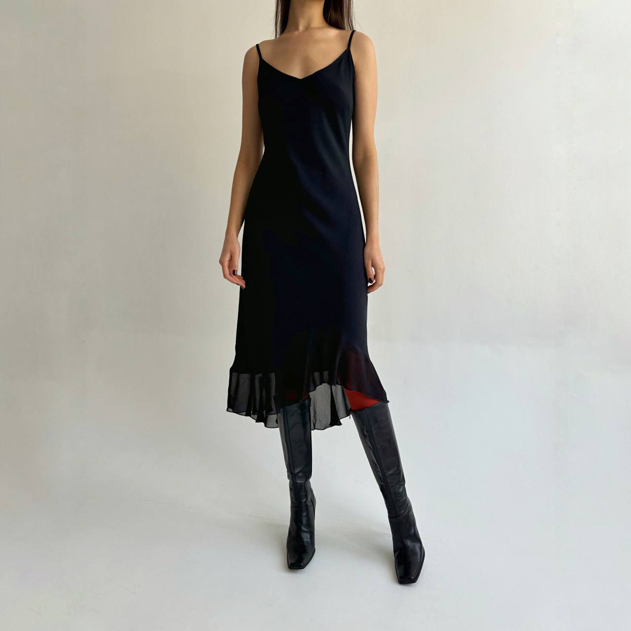 Vintage viscose black dress