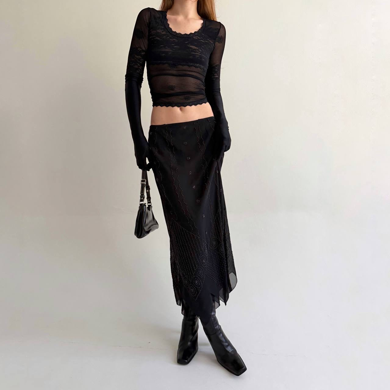 Vintage Laura Ashley beaded long skirt