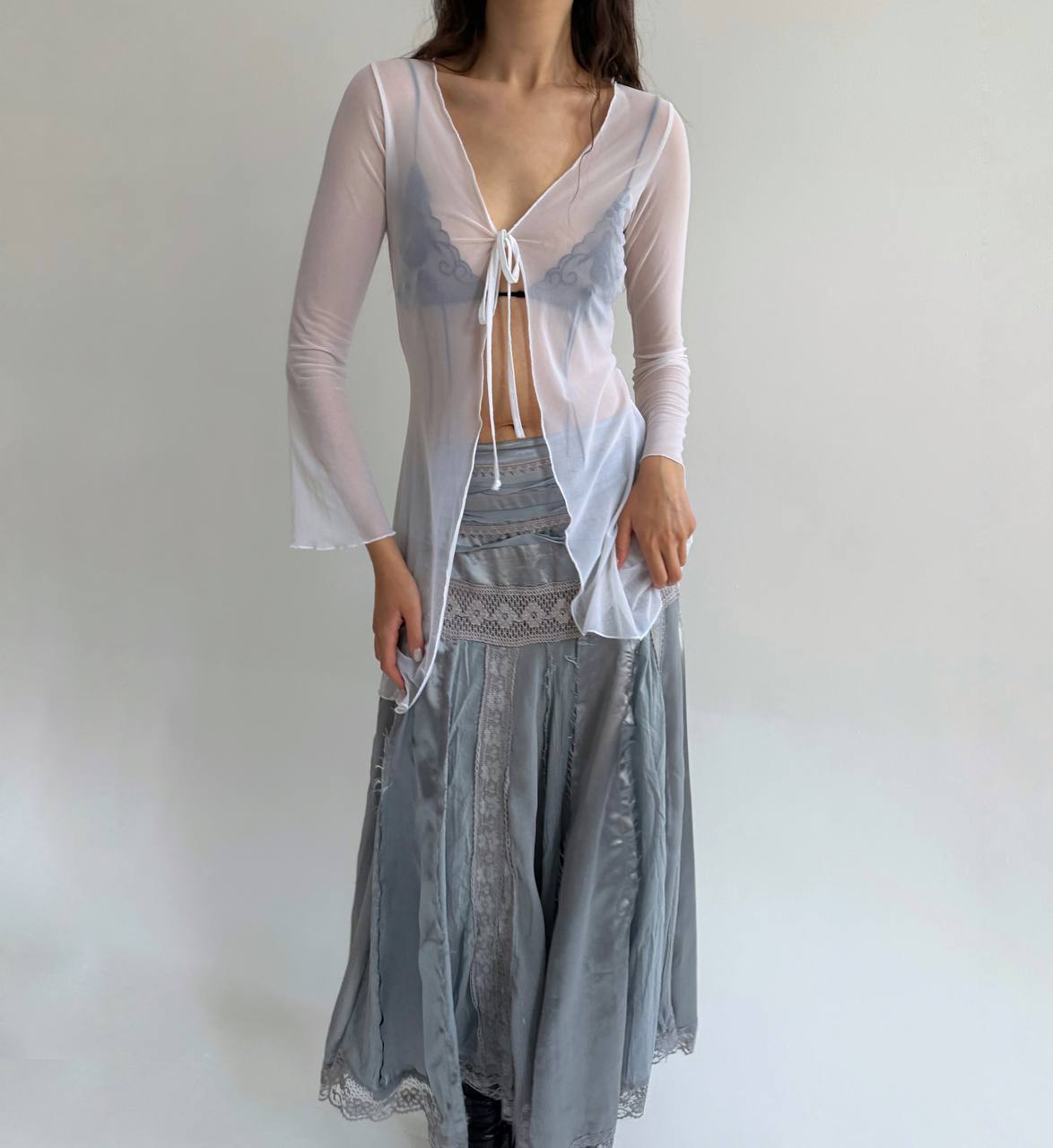 Vintage mesh white blouse