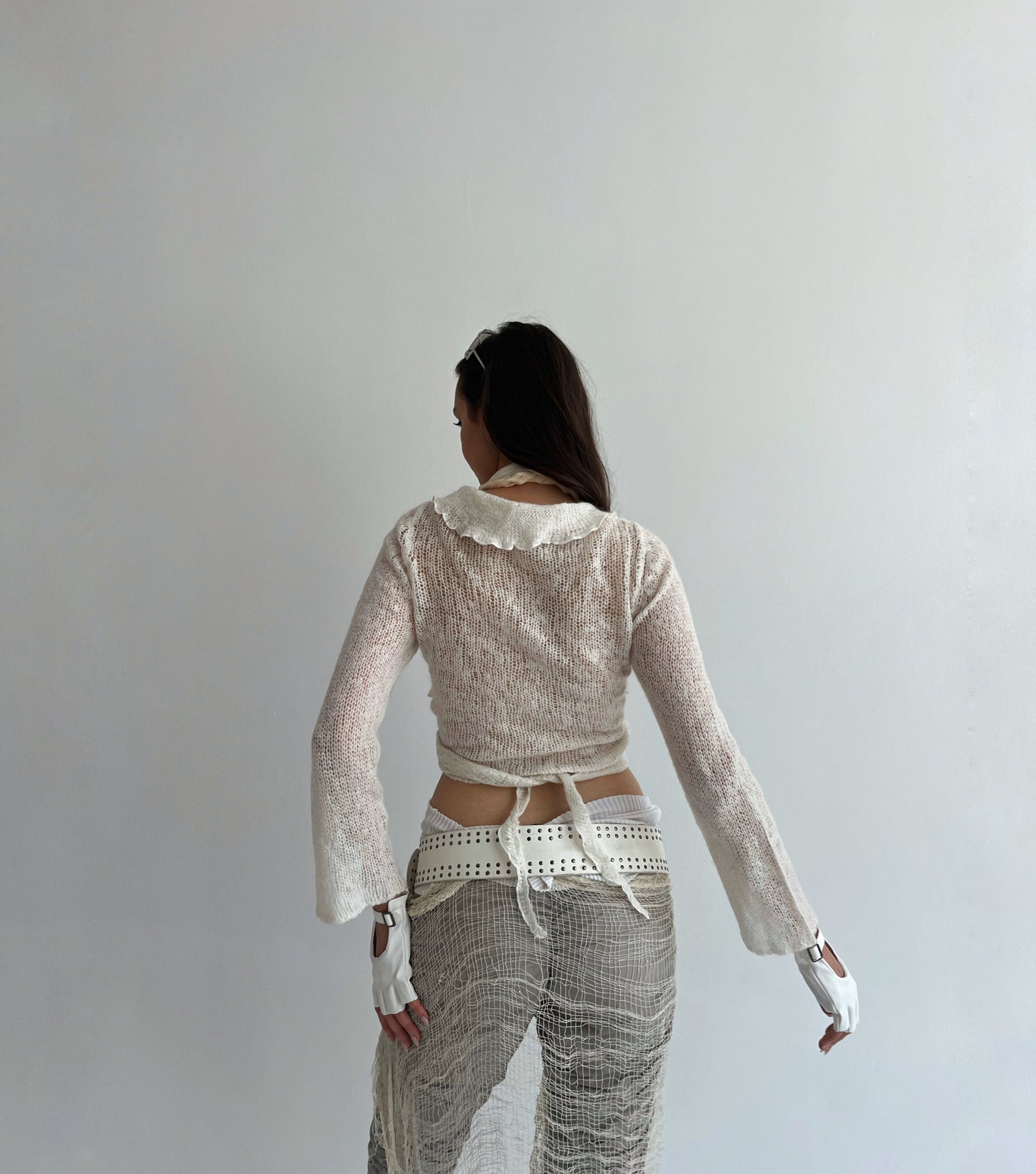 Vintage mohair blend wrap top