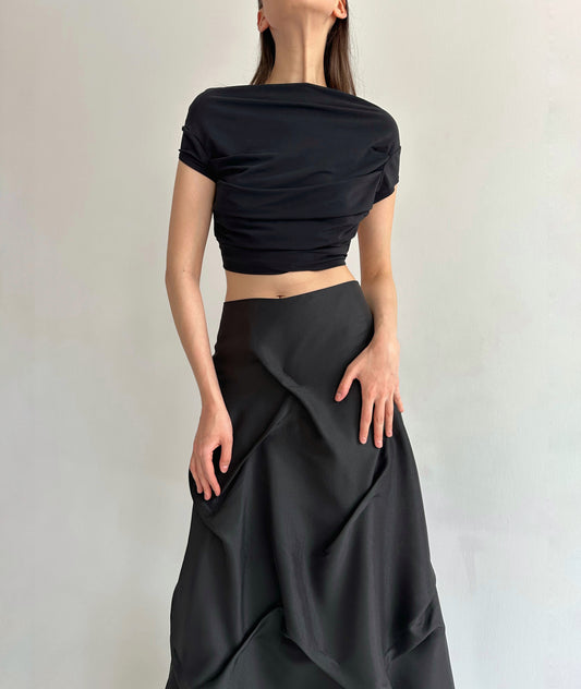 Vintage Plein Sud viscose pleated top with open back