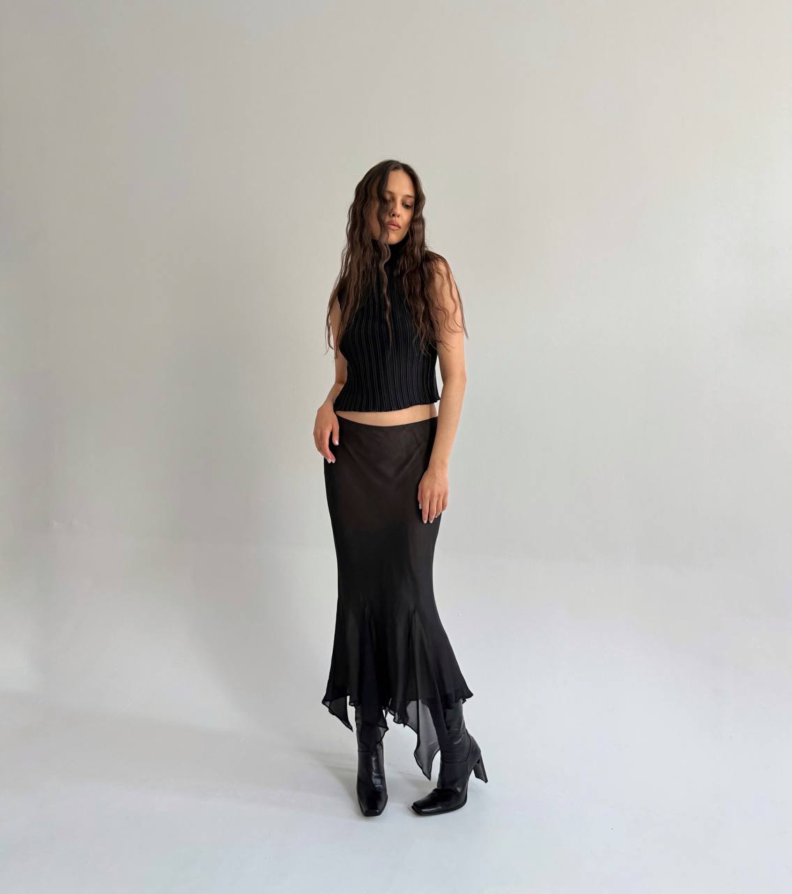 Vintage pure silk mermaid cut skirt