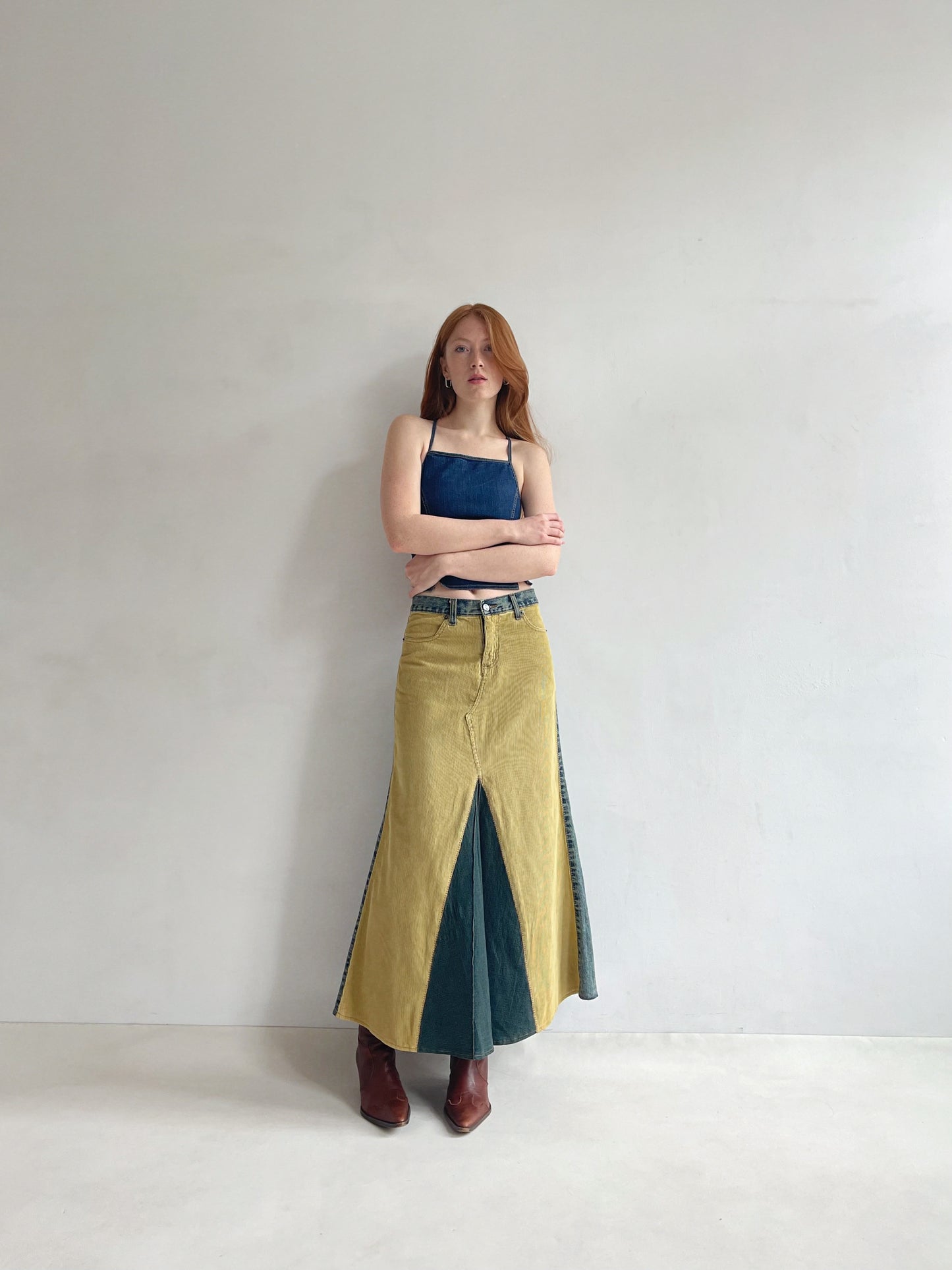 Brand new Y2K denim maxi skirt