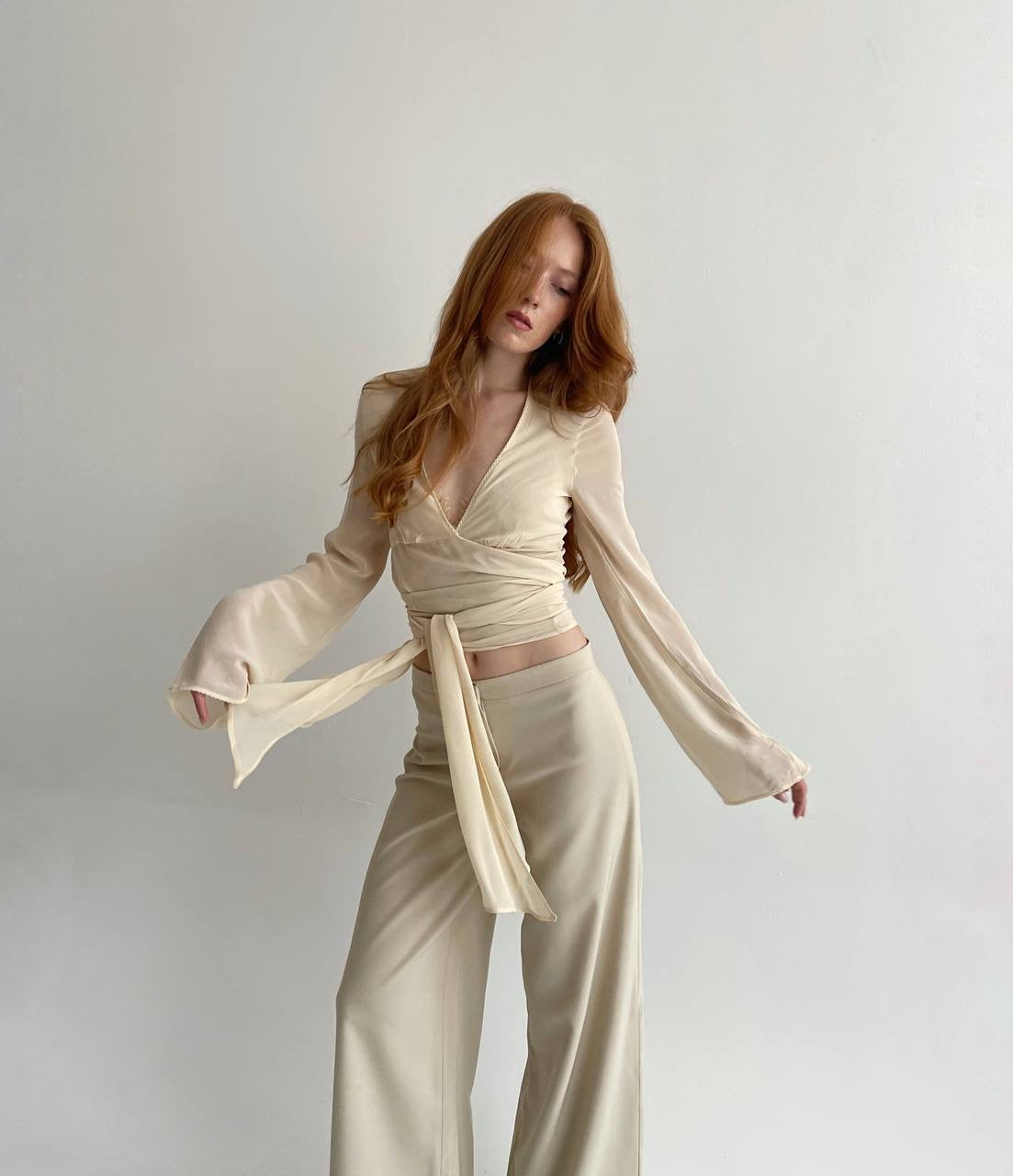 Vintage Plein Sud viscose wrap blouse