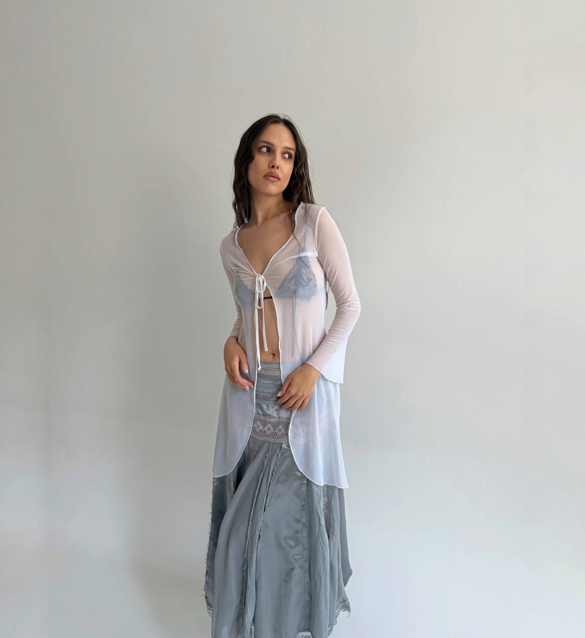 Vintage mesh white blouse