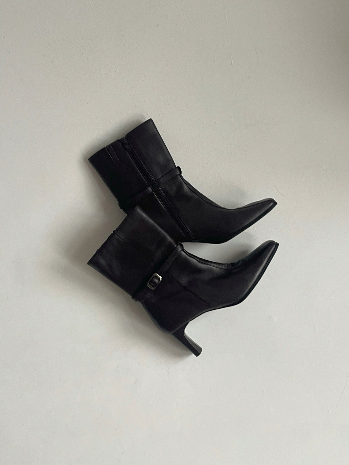 Vintage faux leather ankle boots