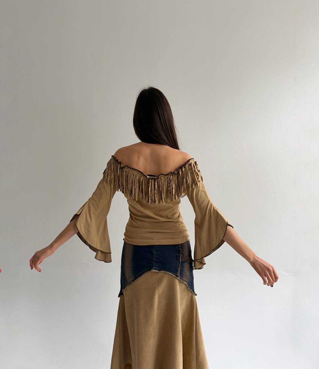 Vintage blouse with fringe