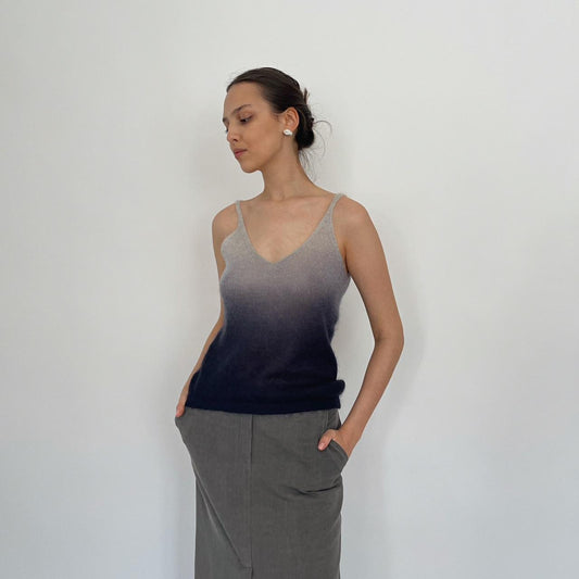 Sisley mohair ombré grey top