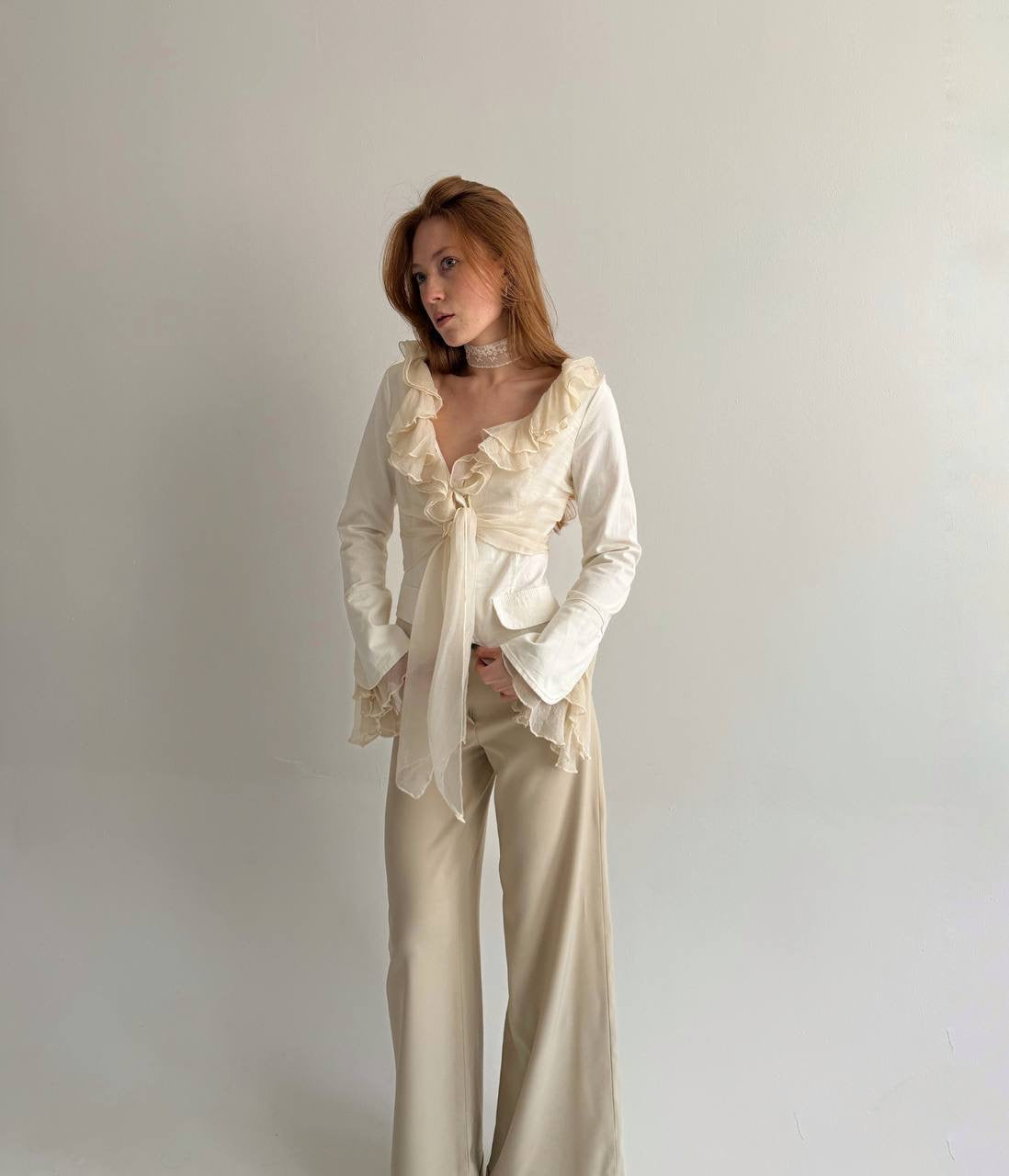 Y2K 97% cotton cream blazer
