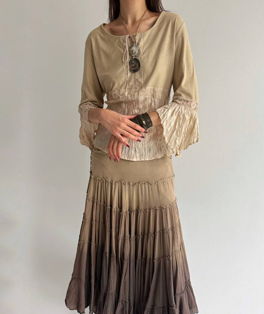 Vintage medieval boho blouse