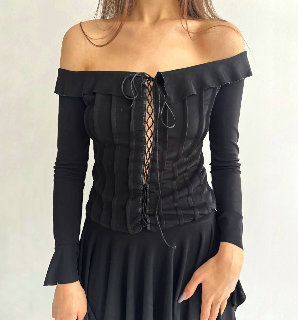 Vintage gothic off the shoulder blouse
